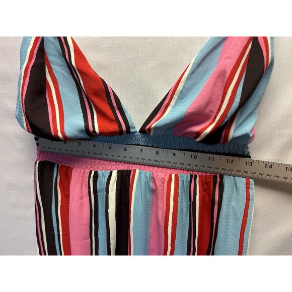 Lulus Andi Pink And Blue Striped Maxi Dress Triangle Top Women’s Medium - Picture 7 of 7